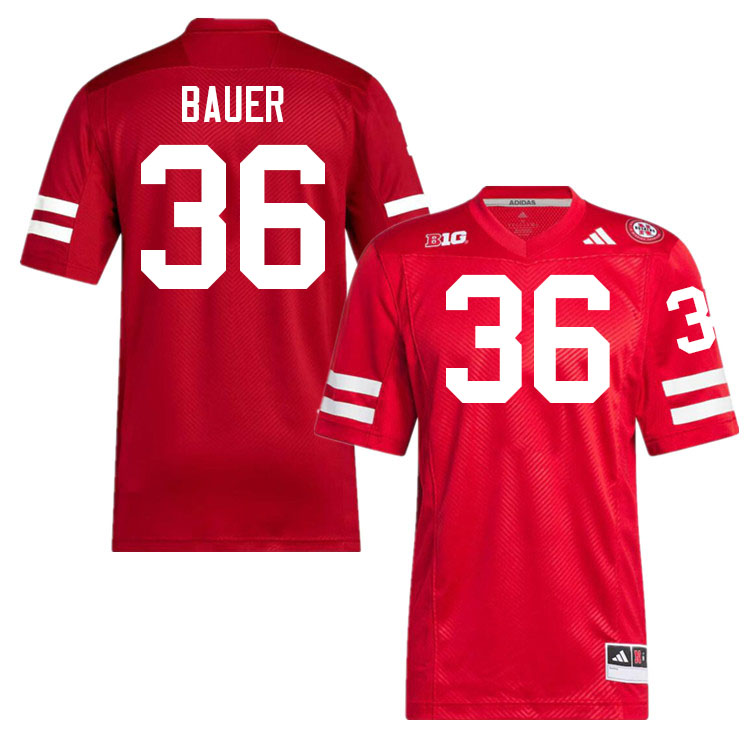 Nebraska Cornhuskers #36 Rowdy Bauer College Football Jerseys Stitched-Scarlet Nebraska Cornhuskers #36 Rowdy Bauer College Football Jerseys Stitched-Scarlet